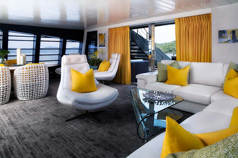 living room_ Thailand luxury yacht tour