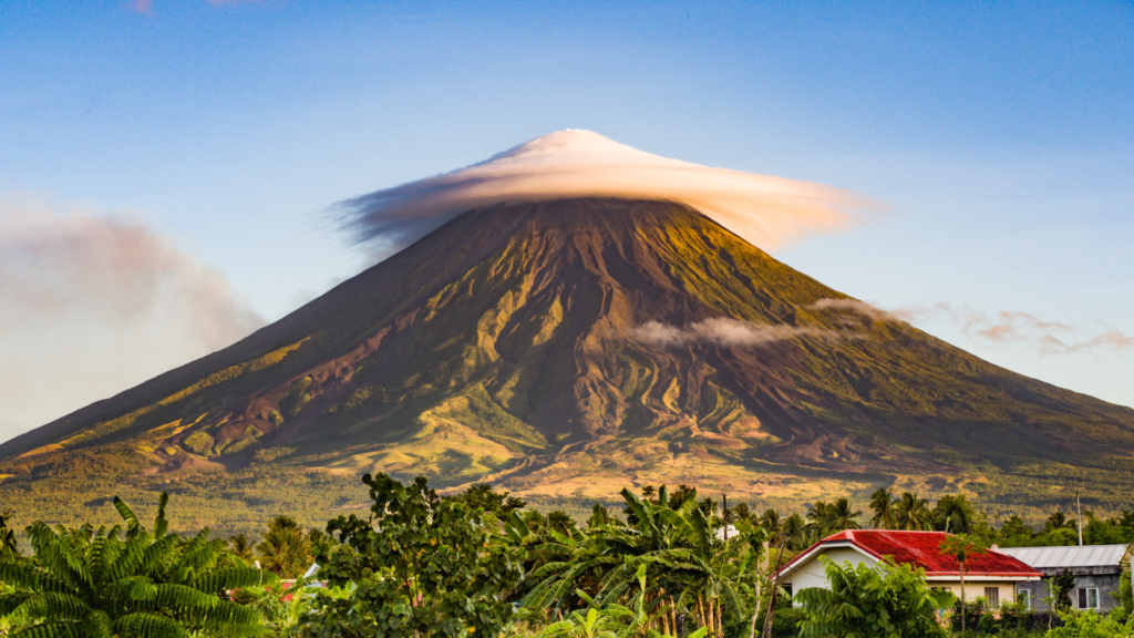 Known for its perfect cone shape, Mount Mayon is one of the Philippines’ most iconic volcanoes.