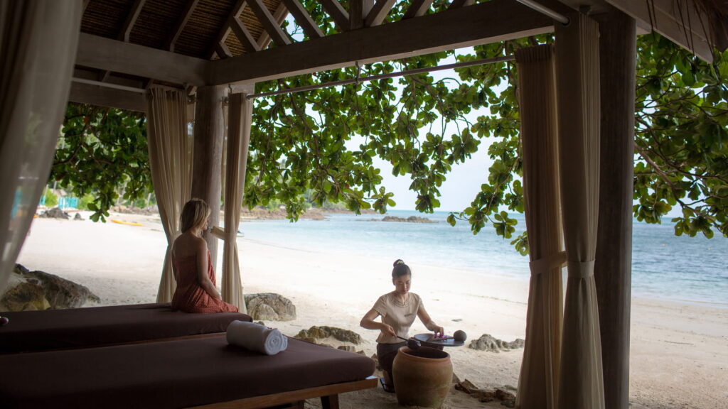 beachside pampering service while taking in the tranquil ocean views.