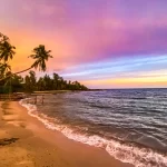 Stunning tropical beach sunset in Thailand with palm trees and turquoise waters — curated by a luxury Thailand DMC and tour operator