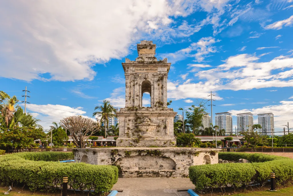 The majestic Heritage of Cebu Monument, a focal point for luxury cultural tours and historical explorations, highlighting bespoke experiences for MICE groups in the Philippines.