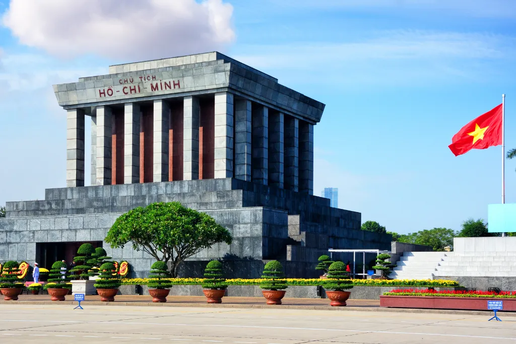 The Ho Chi Minh Mausoleum, an iconic historical landmark in Hanoi, central to luxury tours and MICE itineraries exploring Vietnam's heritage.