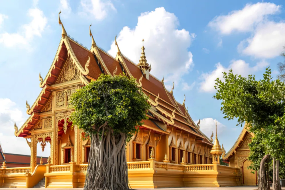 The magnificent Wat Phnom temple in Cambodia, a key destination for luxury tours and cultural exploration. 
