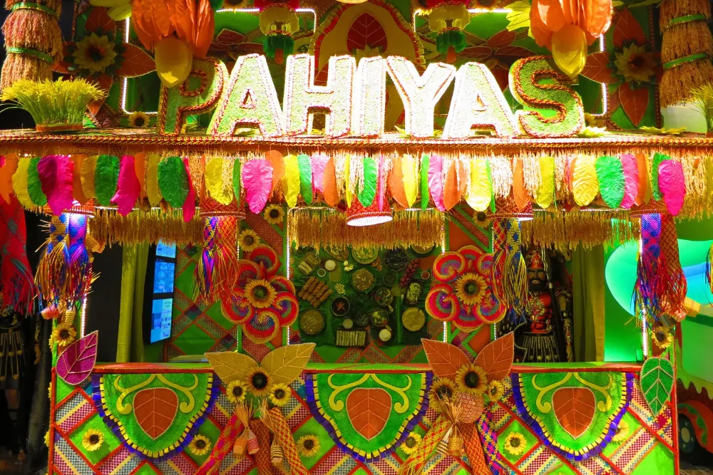 Vibrant colorful decorations display at the Pahiyas Festival in Lucban, organized by a local Philippines DMC.